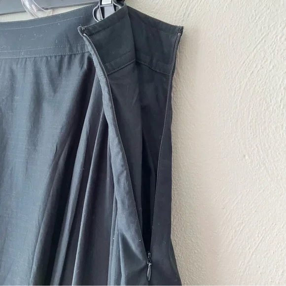 St John Black Cotton Caviar Sharkbite Hem Midi Skirt - Picture 3 of 7